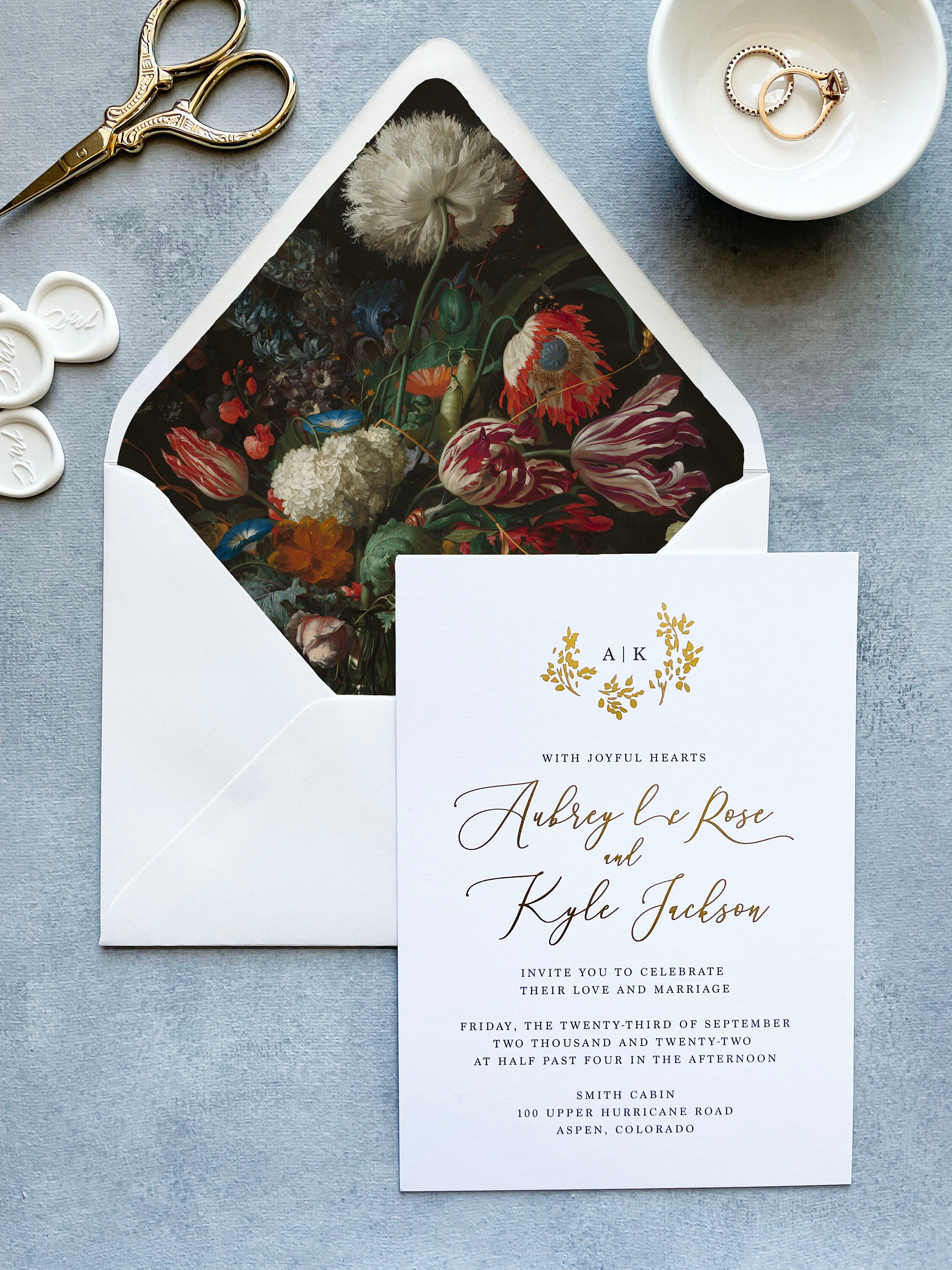 Floral Envelope Liner, Floral Lined Envelopes 5x7, Flower Envelope ...