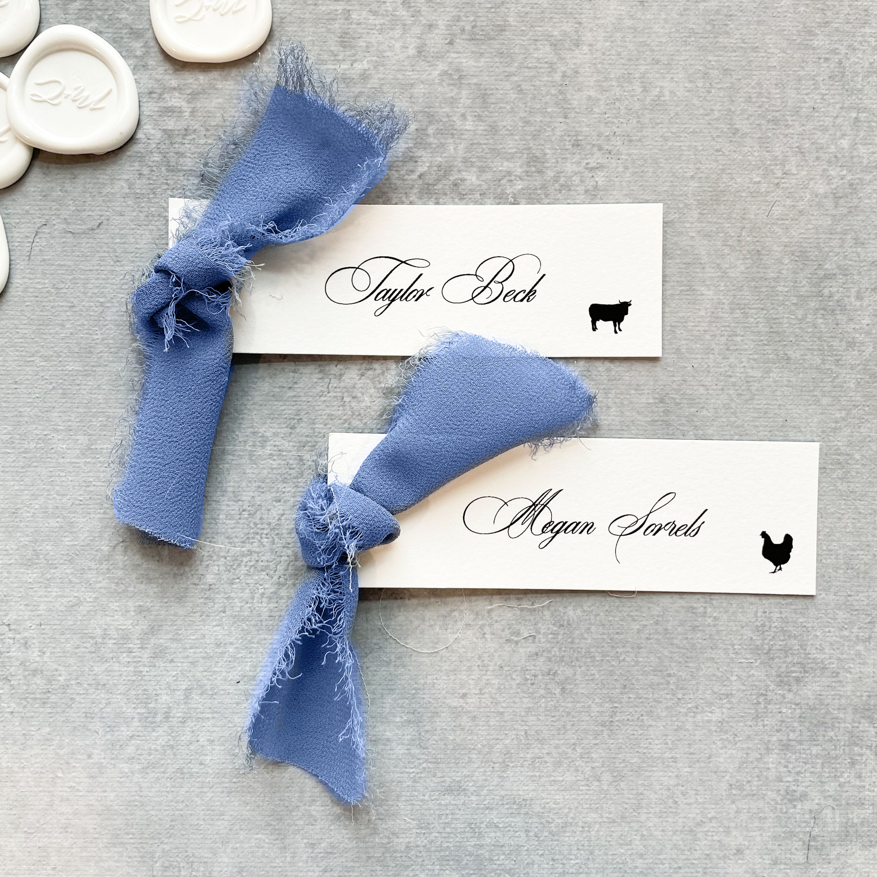 Handmade Paper Tag with Dusty Blue Ribbon, Set of 10, Custom Text Favor  Tags by Jaime Coast