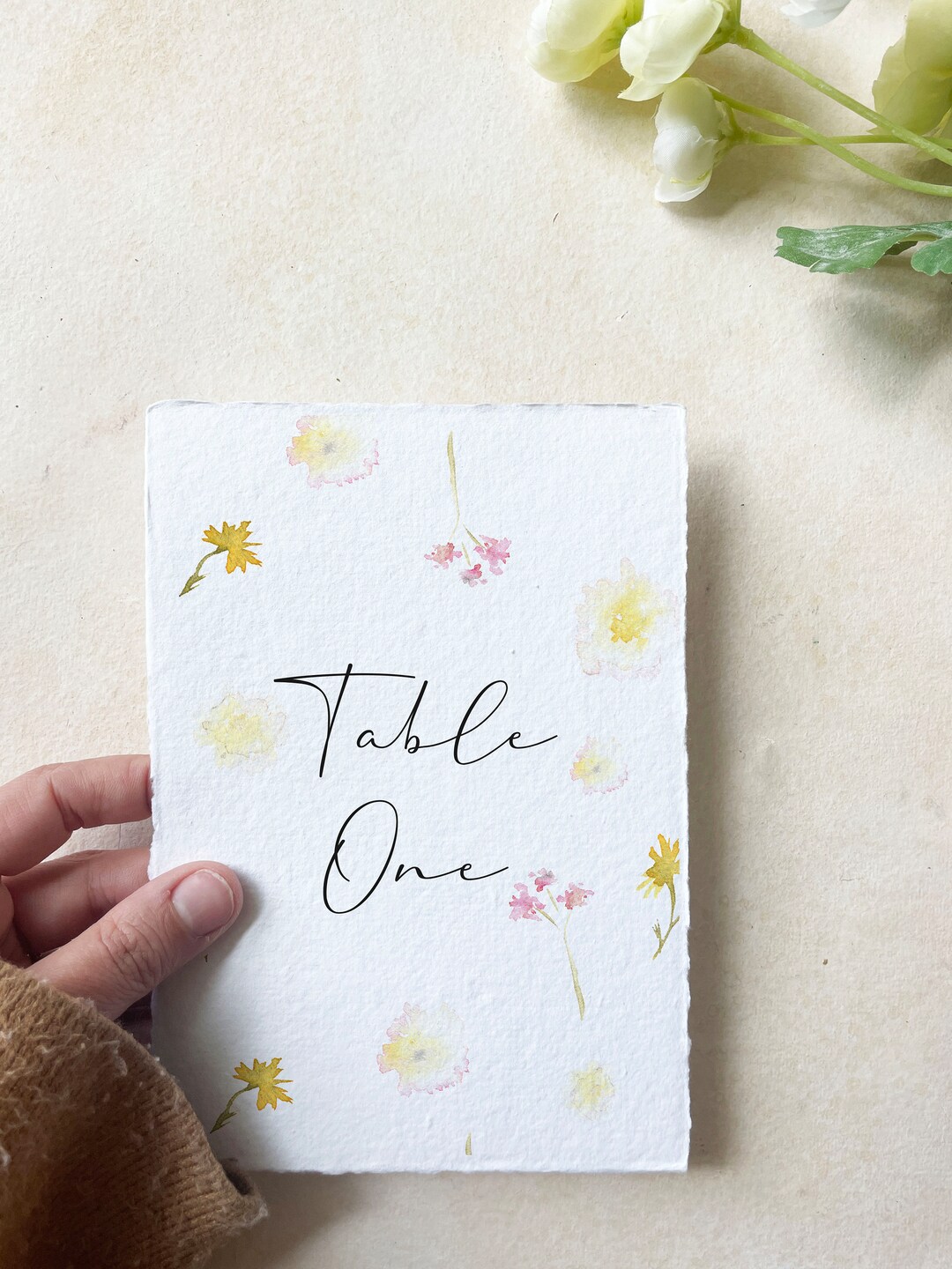 Floral Table Numbers for Wedding, Pressed Flowers Table Numbers Printed