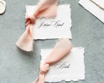 place cards wedding printed, wedding placecards calligraphy, place cards with ribbon, placecards with names, name cards wedding with ribbon