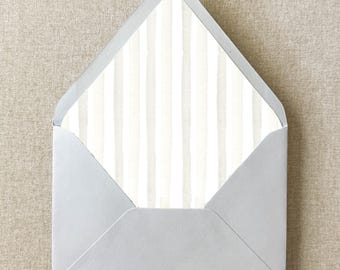 Neutral Ivory Cream Watercolor Stripe Wedding Envelope Liner | Set of 10 | For 5x7” Invitations