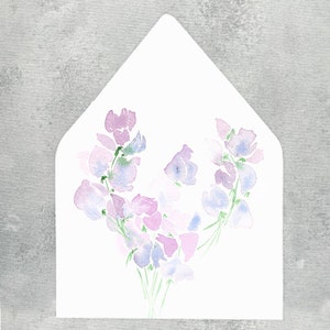 Floral Envelope Liner Printed, Lavender Envelope Liner Lilac, Flower ...