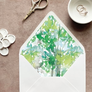 floral envelope liners 5x7,  sage green envelope liner printed, watercolor envelope liners A7, wedding envelope liners with envelopes