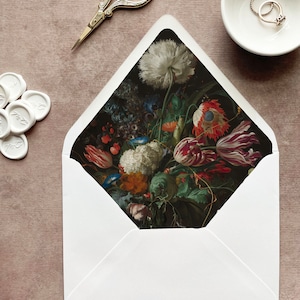 floral envelope liner, floral lined envelopes 5x7, flower envelope liners printed, elegant wedding envelope, a7 luxury envelope