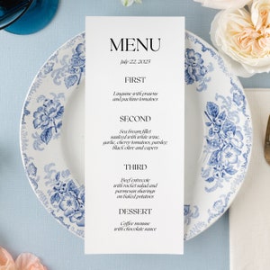 minimalist wedding menu cards printed, custom menu cards wedding, modern menus paper, simple menu card printed, personalized wedding menu