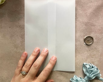 blank vellum paper 5x7, vellum invite wrap, vellum wrap for wedding invitations, vellum jacket, DIY wedding invites, vellum invitations