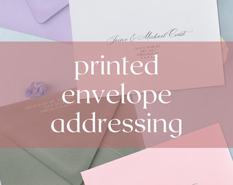 custom envelopes A7, white addressing for wedding invitation envelopes, wedding envelopes with guest address and return address printing