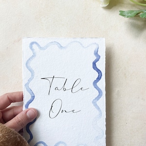 Wavy Table Numbers Watercolor, Colorful Wedding Signs for Table, Fun ...