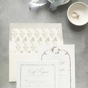 Sage toile envelope liner