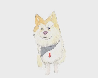 Custom Watercolor Pet Portrait, Dog Painting, Gift for dog lovers, Art from Photo, Pet Painting