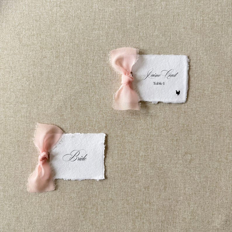 Handmade paper Gift tag personalized, pink gift tags for wedding favor, shower gift tag with name, bridesmaid gift tags with ribbon image 1