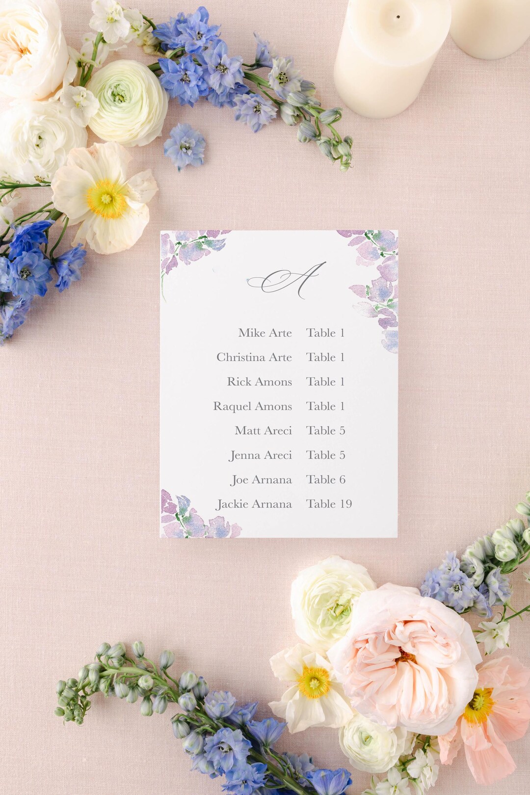 Seating List Display Garden Party Florals, VIP Dinner Seating Plan by ...