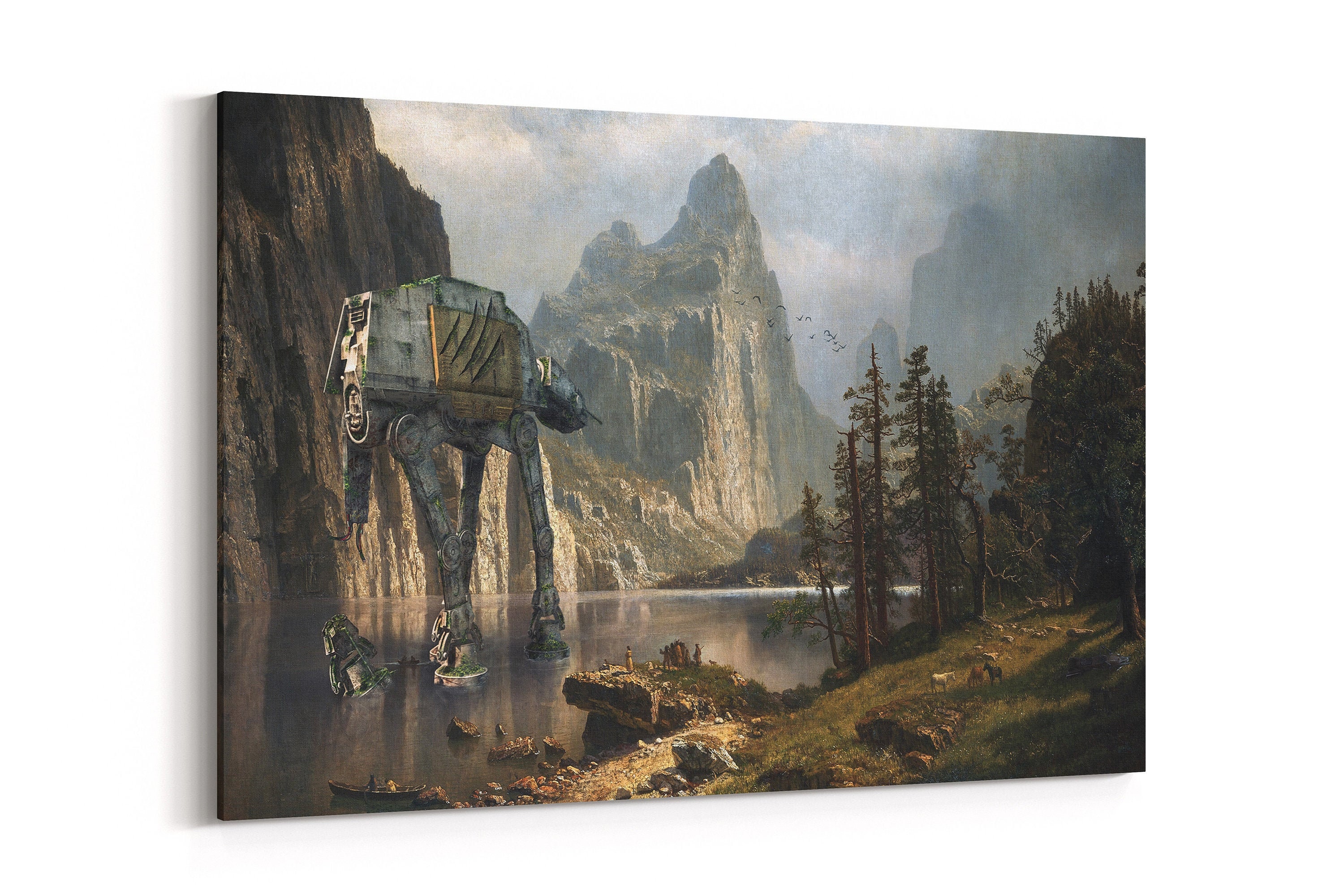 Star Wars AT-AT Canvas Landscape Painting Thrift Store Art - Etsy