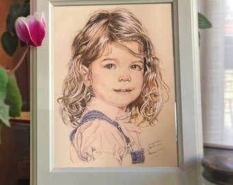 100% HAND DRAWN  Child portrait Kid portrait Custom Portrait from photo Portrait on commission Family portrait Mum to be First time dad