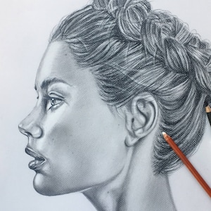 100 % HAND DRAWN Custom Pencil Portrait Custom Pencil Drawing Drawing with Pencil Drawing from Photo Pencil Drawing Gift for her birthday
