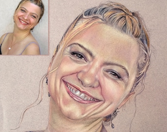 100% HAND DRAWN Custom Portrait from Photo Portrait Drawing Original handmade gift/present Customized portrait Birthday gift her/him
