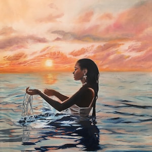 Wall art, Contemporary Art, Customized painting on commission, Oil painting, A present for her, Woman Portrait painting, Portrait from photo