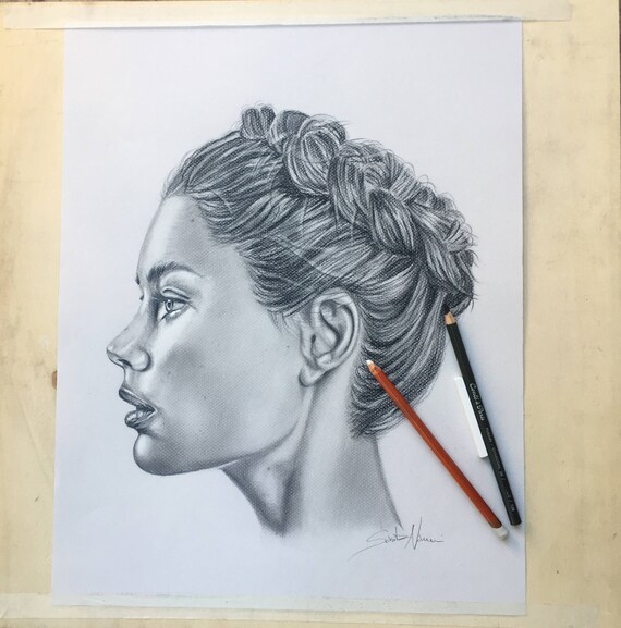 100 % HAND DRAWN Custom Pencil Portrait Custom Pencil Drawing Drawing with Pencil Drawing from Photo Pencil Drawing Gift for her birthday