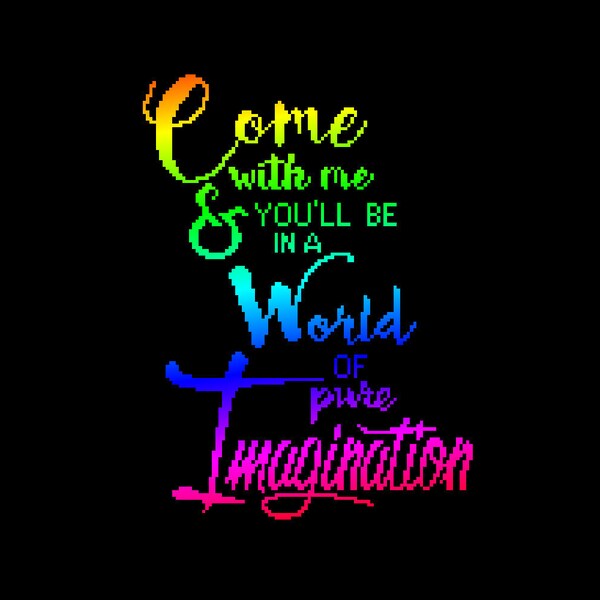 Charlie and the Chocolate Factory Cross Stitch PDF Pattern - Come with me and you'll be in a world of pure imagination