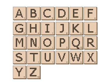 Scrabble Tiles Alphabet Sampler Cross Stitch PDF Chart