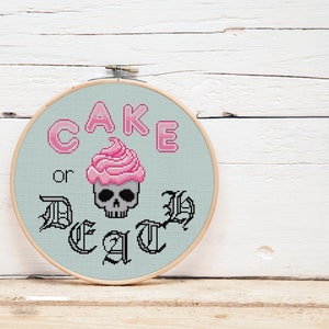 Cita de pastel o muerte de Eddie Izzard Patrón PDF de punto de cruz