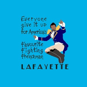 Hamilton Cross Stitch Pattern - Favourite Fighting Frenchman Quote from the Broadway Musical