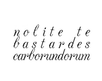 Handmaid Tale Cross Stitch Pattern PDF - Nolite Te Bastardes quote from Margaret Atwood - Large