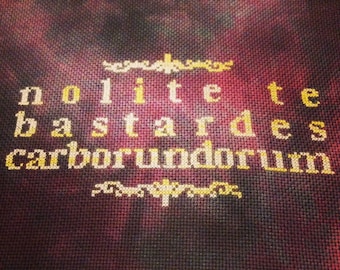 Handmaid Tale Cross Stitch Pattern PDF - Nolite Te Bastardes quote from Margaret Atwood - Small