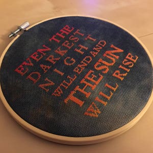 Les Miserables Cross Stitch Pattern PDF - the Sun Will Rise Quote From ...