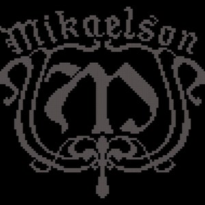 May include: A black and white logo featuring the text "Mikaelson" in a stylised font. The logo depicts a stylised letter "M" with ornate flourishes.