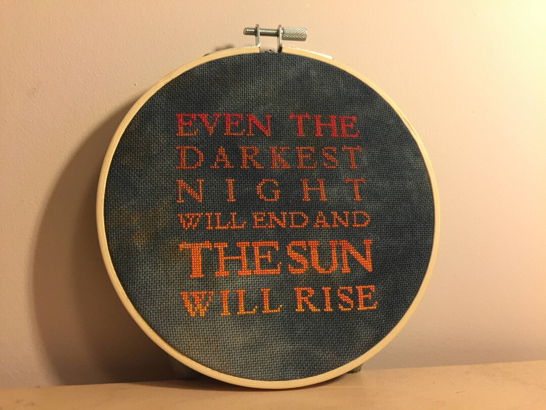 Les Miserables Cross Stitch Pattern PDF - the Sun Will Rise Quote From ...