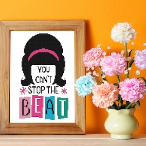 Hairspray Broadway Musical Cross Stitch PDF Pattern - You Can't Stop the Beat Quote