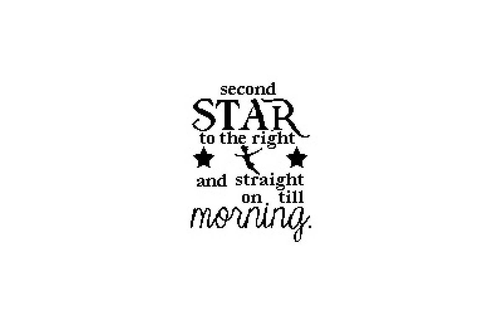 Second Star to the Right Cross Stitch PDF Chart Quote From - Etsy UK