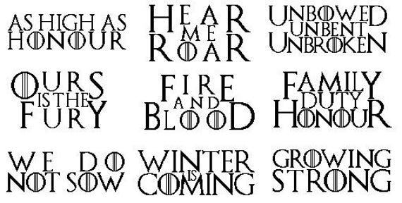 Game Of Thrones House Chart