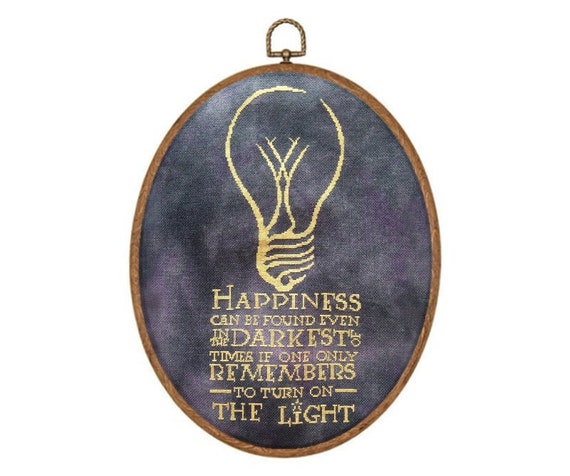 Happiness Can be Found Quote Cross Stitch PDF Chart