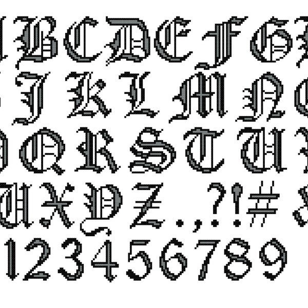 Old English Cross Stitch Alphabet - Etsy UK