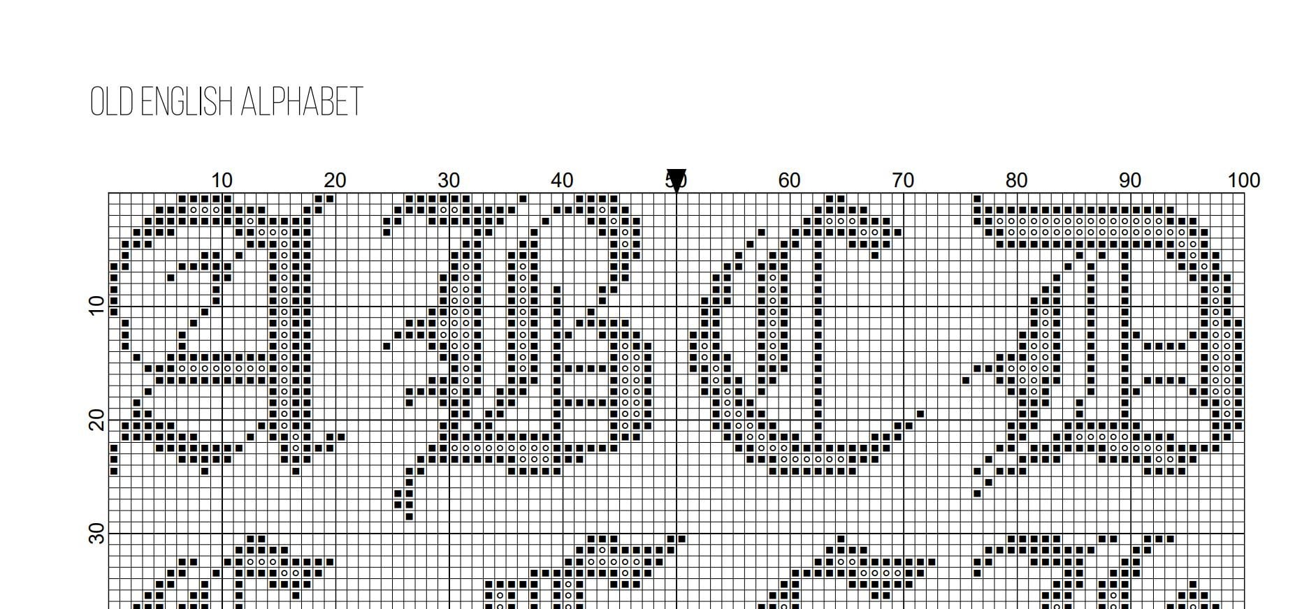 Old English Alphabet Sampler Cross Stitch PDF Chart | Etsy