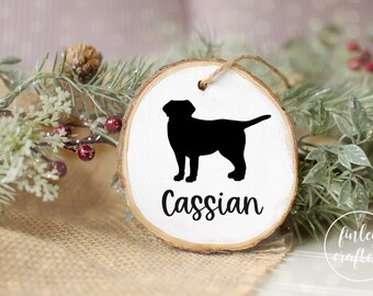 Personalized Dog Silhouette Ornament, Custom Dog Ornament, Dog Lover Gift, Dog Name Ornament, Acrylic Ornament
