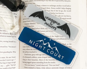 Night Court Bookmark, Wingspan Matters Acrylic Bookmark, Fae Bookmark, Fantasy Book Lover, Book Club Gift, Gift for Women