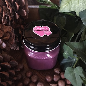 Mulberry Handmade Hand Poured 8 oz Soy Candle in Mason Canning Jar With Black Metal Lid