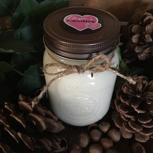 Cinnamon Bun Handmade Hand Poured 16 oz Soy Candle in Mason Canning Jar With Rustic Metal Lid