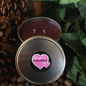 Mulberry Handmade Hand Poured 16 oz Soy Candle in Metal Tin With Matching Lid