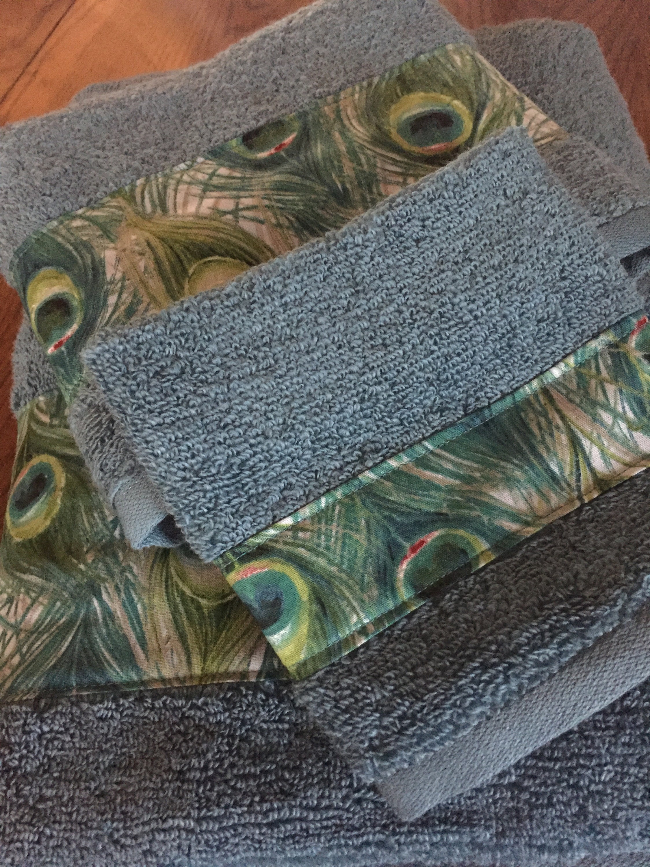 Handmade 3Piece Deep Teal Bath Towel Set Machine Washable Etsy