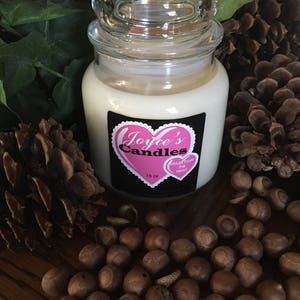 Baby Powder Handmade Hand Poured 16 oz Soy Candle in Apothecary Jar With Glass Dome Lid