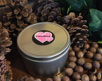 Midsummer's Night Handmade Hand Poured 16 oz Soy Candle in Metal Tin With Metal Lid