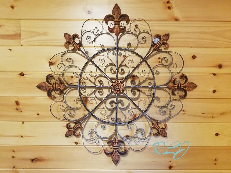 Large Decorative Vintage Scroll Wrought Iron Metal Wall Grille Etsy
