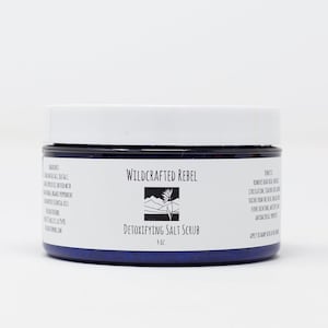 Organic Peppermint Grapefruit Salt Scrub | Detoxifying Exfoliating Body Scrub with Borage Oil | Invigorating and Moisturizing | 4 oz.