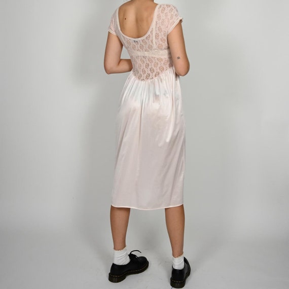 Vintage 1980s baby pink slip dress - image 2