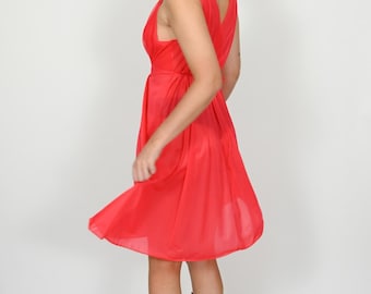 Vintage 1950s red slip dress
