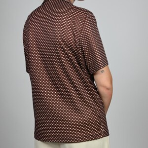 1970s brown polka dot vintage button up. image 3